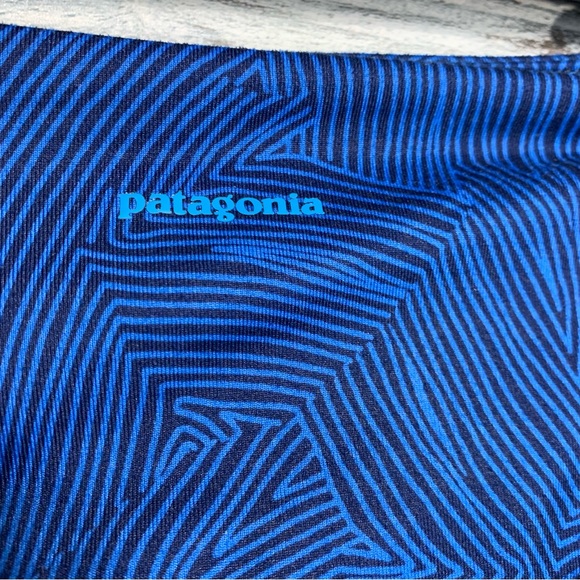 Patagonia Centered Crop Leggings Women's size Large Bayou Blue terraced Fields - Picture 3 of 6